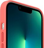 Apple MagSafe özellikli Silikon Kılıf  (iPhone 13 Pro Max) - Pembe Pomelo